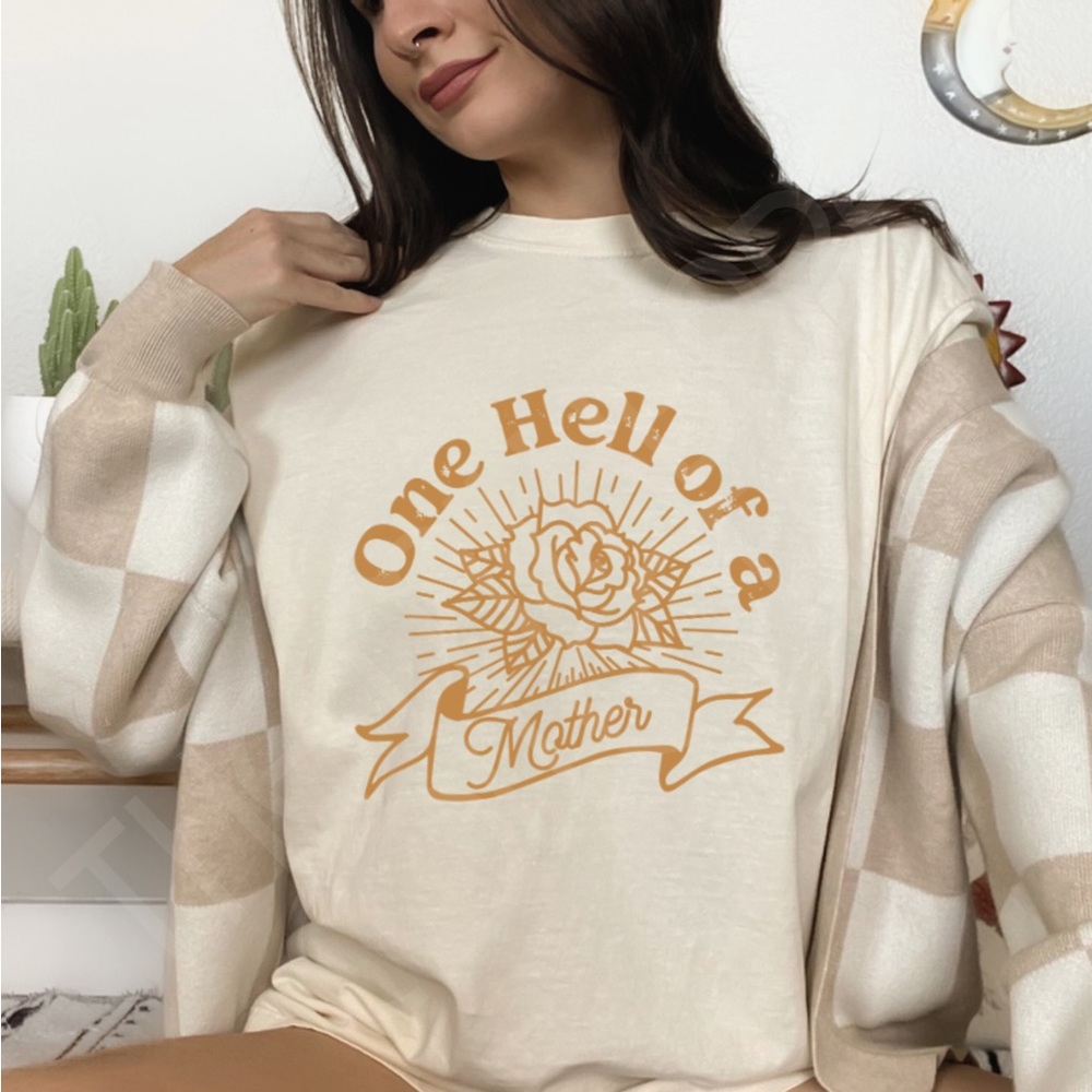 Comfort Colors One Hell of a Mother Graphic Tee Shirt - Picture 4 of 10